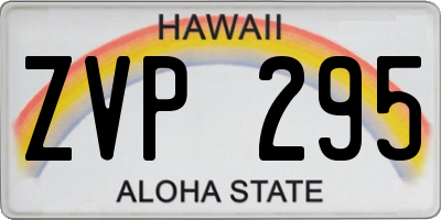 HI license plate ZVP295