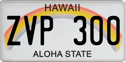 HI license plate ZVP300