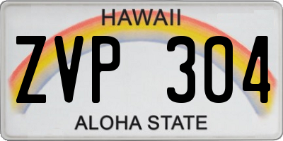 HI license plate ZVP304