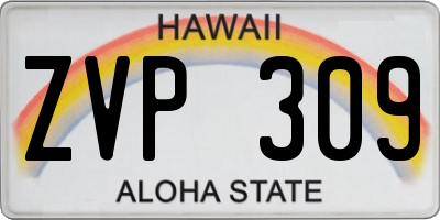 HI license plate ZVP309
