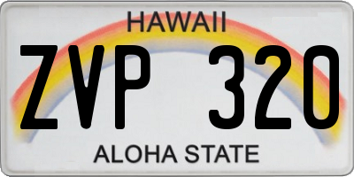 HI license plate ZVP320