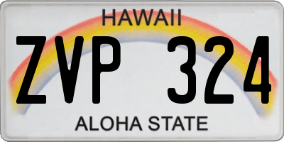 HI license plate ZVP324