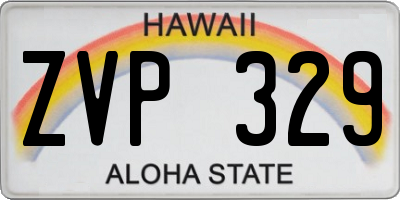 HI license plate ZVP329