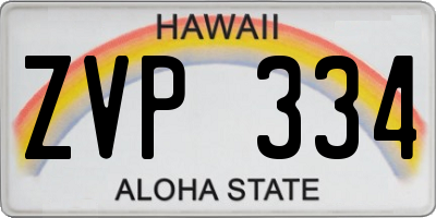 HI license plate ZVP334