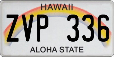 HI license plate ZVP336