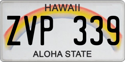 HI license plate ZVP339