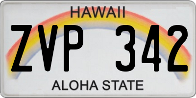 HI license plate ZVP342