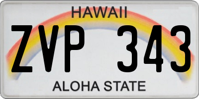 HI license plate ZVP343