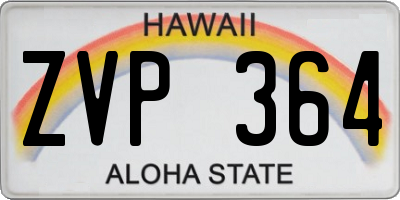 HI license plate ZVP364