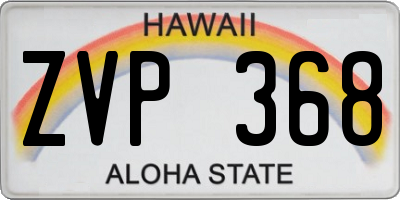 HI license plate ZVP368