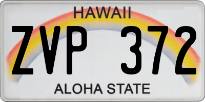 HI license plate ZVP372