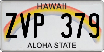 HI license plate ZVP379
