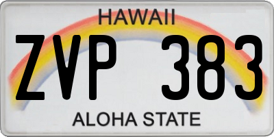 HI license plate ZVP383