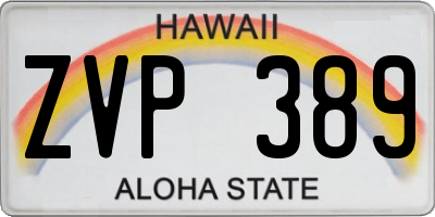 HI license plate ZVP389