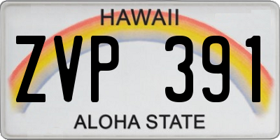 HI license plate ZVP391