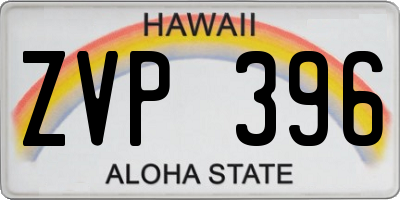 HI license plate ZVP396