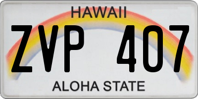 HI license plate ZVP407