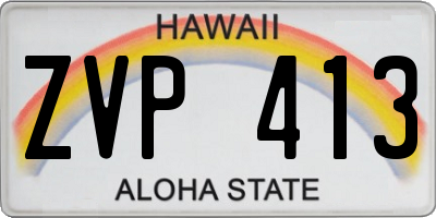 HI license plate ZVP413