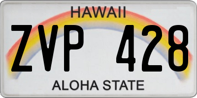 HI license plate ZVP428