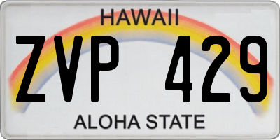 HI license plate ZVP429