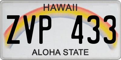 HI license plate ZVP433