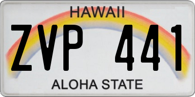 HI license plate ZVP441