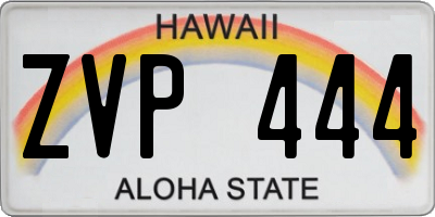 HI license plate ZVP444