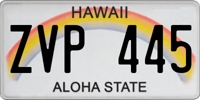HI license plate ZVP445