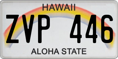 HI license plate ZVP446