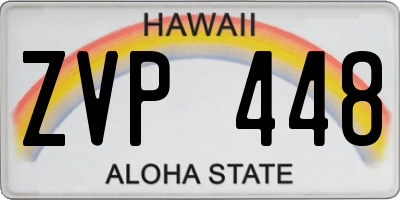 HI license plate ZVP448