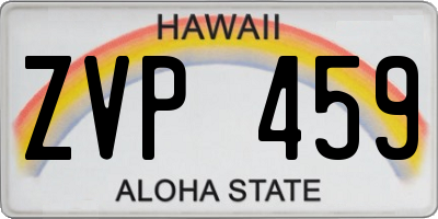 HI license plate ZVP459