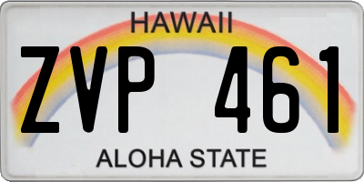 HI license plate ZVP461