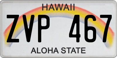 HI license plate ZVP467