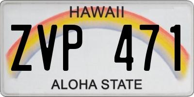 HI license plate ZVP471