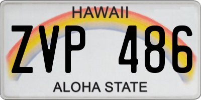 HI license plate ZVP486