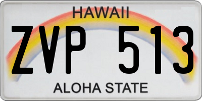 HI license plate ZVP513