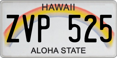 HI license plate ZVP525