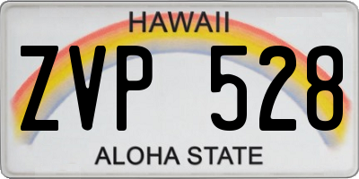 HI license plate ZVP528