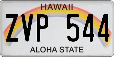 HI license plate ZVP544
