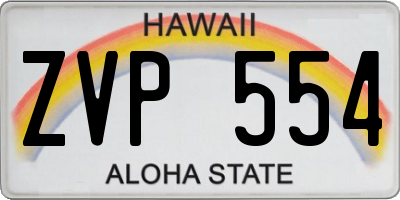 HI license plate ZVP554