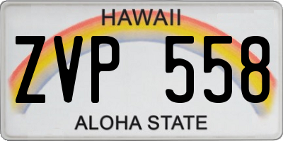 HI license plate ZVP558