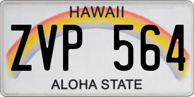 HI license plate ZVP564
