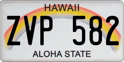HI license plate ZVP582