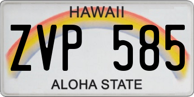 HI license plate ZVP585
