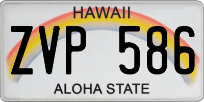 HI license plate ZVP586