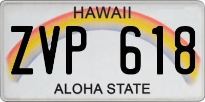 HI license plate ZVP618