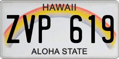 HI license plate ZVP619
