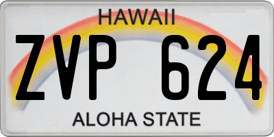 HI license plate ZVP624