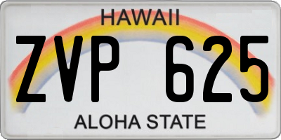 HI license plate ZVP625