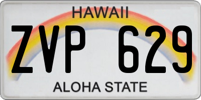 HI license plate ZVP629
